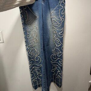 Fashion Nova baggy jeans with side stitching